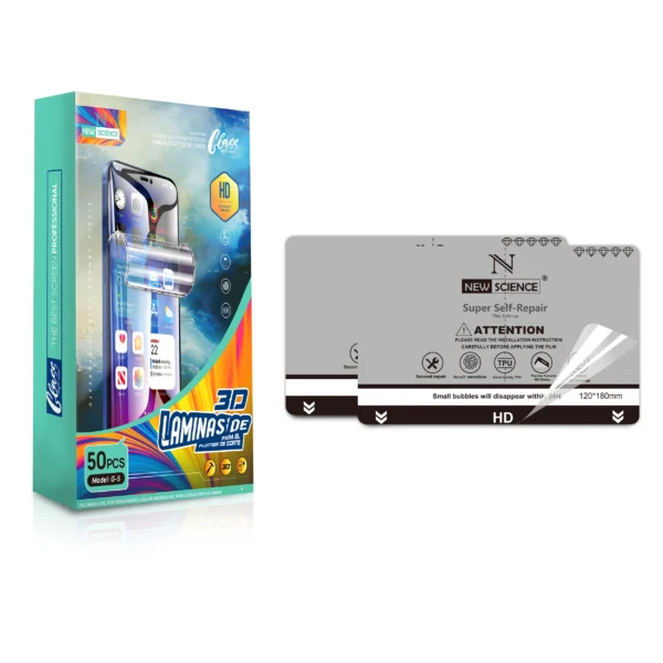 Self-Regenerating Hydrogel Sheets for Mobile Devices – 📦 50-Pack – 🔁 Scratch-Healing, 🌡️ Heat-Dissipating, 🌀 Flexible Screen Protection Film for 📱 Phones, 📱 Tablets & ⌚ Smartwatches H29502 - Imagen 2