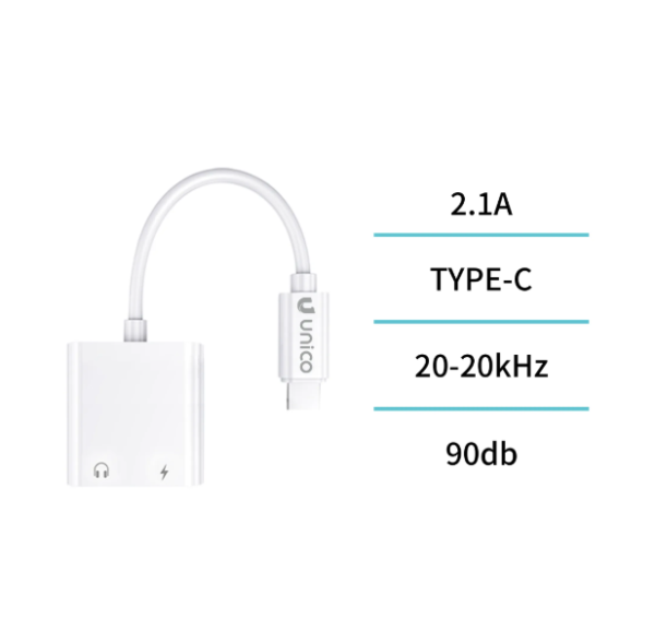 🔌 Type-C Male to Type-C + 🎧 3.5mm Female Adapter Cable – Carga Rápida ⚡ & Hi-Fi Audio 🎶-AD9033 - Imagen 3