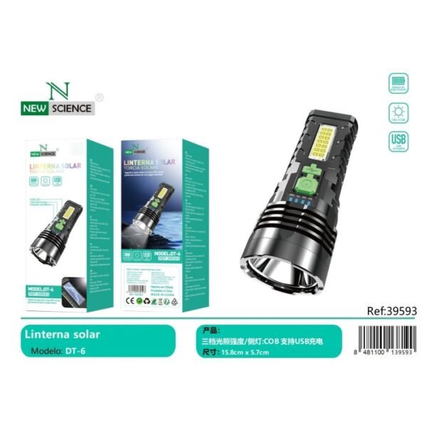 🔦 Solar Flashlight | Model: DT-6 ☀️