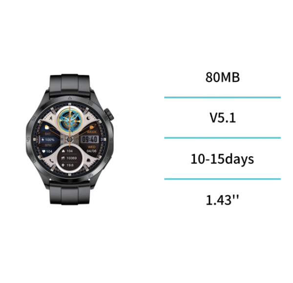 ⌚ MActivePro 1.43" Round Screen Smartwatch – Bluetooth Calls, Health Tracking & 10+ Sports Modes 🏃‍♂️-SW2179 - Imagen 3