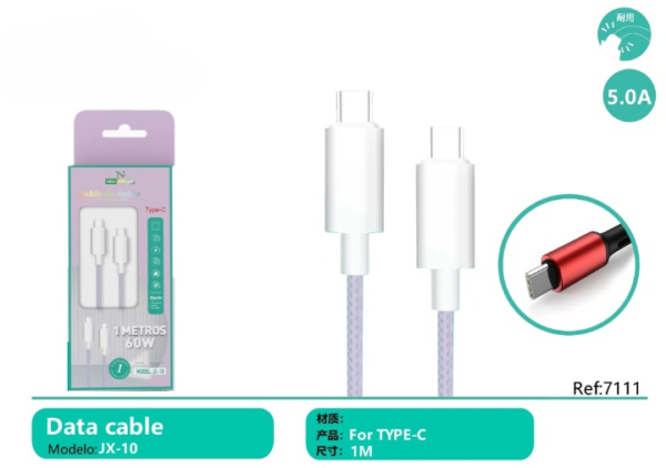🔌 PD USB-C to Type-C Cable 60W ⚡ 1M JX-10 📱💻