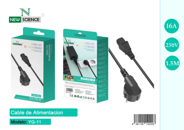 🔌 Schuko Power Cable to C7 Connector – 1.5M | 16A / 250V – Model YG-11 ⚡ Reliable Power | 🔒 Safe & Certified | 🔌 Universal Fit | 📏 1.5 Meter Length