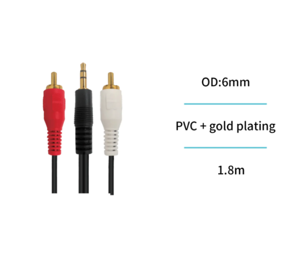 🔌 3.5mm to RCA Audio Cable – High-Quality Sound Connection 🎶📺 Seamlessly Connect Your Devices to Stereo Systems and More-AD 1872 - Imagen 3