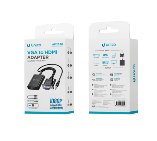 🔄 VGA Male to HDMI Female Converter Cable – With Audio and Power 🎥🔌 Convert VGA to HDMI for Clearer Video and Audio Integration-AD2630 - Imagen 4