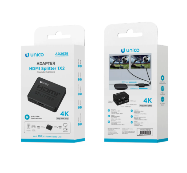 🔄 1-to-2 HDMI Splitter – Share Your HDMI Signal with Two Displays 📺🎥 Duplicate or Extend HDMI Output to Two Screens Simultaneously-AD2639 - Imagen 4