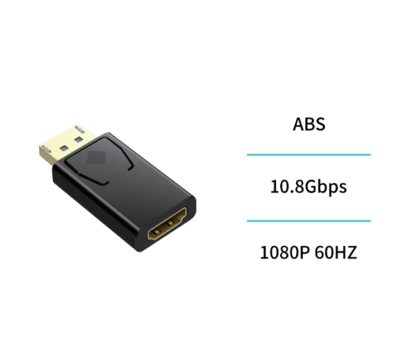 🔄 DisplayPort (DP) Male to HDMI Female Adapter – 1080p/4K Video Converter 🖥️📺 Connect Your DP Device to Any HDMI Display with Ease-AD0269 - Imagen 3