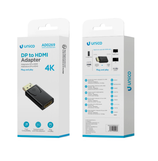 🔄 DisplayPort (DP) Male to HDMI Female Adapter – 1080p/4K Video Converter 🖥️📺 Connect Your DP Device to Any HDMI Display with Ease-AD0269 - Imagen 4
