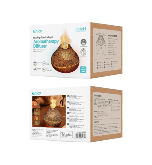🔥 Flame Crack Aromatherapy Diffuser – Relaxing Firelight Effect Meets Soothing Scents 🌿💨 Create a Spa-Like Atmosphere with the Look of Real Flames-HF2236 - Imagen 4
