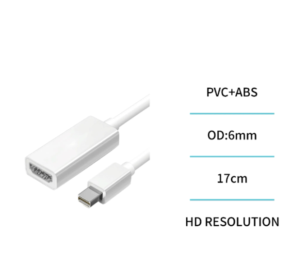 🔌 Mini DisplayPort (Mini DP) Male to HDMI Female Adapter 🎥📺 Connect Your Mini DP Device to HDMI Displays with Ease-AD1763 - Imagen 3