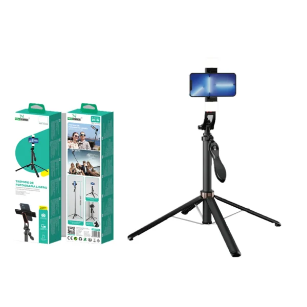 🤳 Selfie Stick BT with Tripod – 180cm DE-34 📱 Wireless Bluetooth | 🦵 3-in-1 Design | 📏 180cm Extendable | 🦸‍♂️ Stable Tripod Base