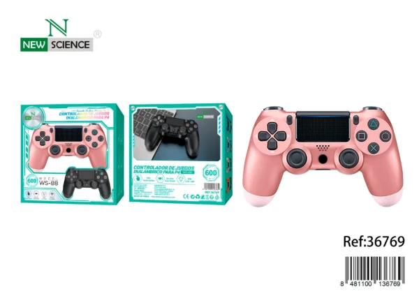 Controller for PS4 WS-88 – Wireless Gamepad, Ergonomic Design, and Precision Controls – -M36769-🖤 Negro 🌸 Pink