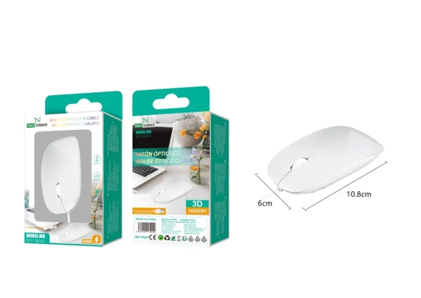 🖱️ Industrial-Grade Mouse with M8 Cable Connector 🔌 Reliable Wired Connection | ⚙️ M8 Interface | 🖥️ Precision Tracking | 💼 Rugged Build-Blanco