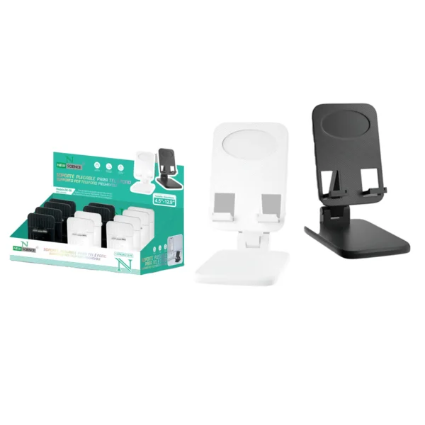 📱💻 Mobile/Tablet Desk Support (Pack of 12 Units) – DE-08 🔄 Adjustable Angles | 💼 Space-Saving | 🧳 Compact & Portable | 🖤 Duradero Design