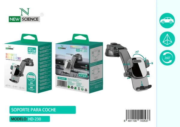 HD-230 Car Mount Holder with Suction Cup | SKU: S40537