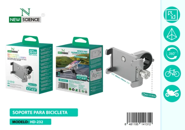 🚲 Bicycle Stand Model HD-232 – Heavy-Duty Support Stand 💪 Duradero Build | 🛠️ Easy Setup | Secure Parking | 🌍 All-Terrain Compatibility-silver