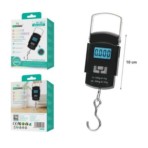 ⚖️ Portable Electronic Scale | Model: MH-500-2 (Negro) | Max: 50KG 🧳