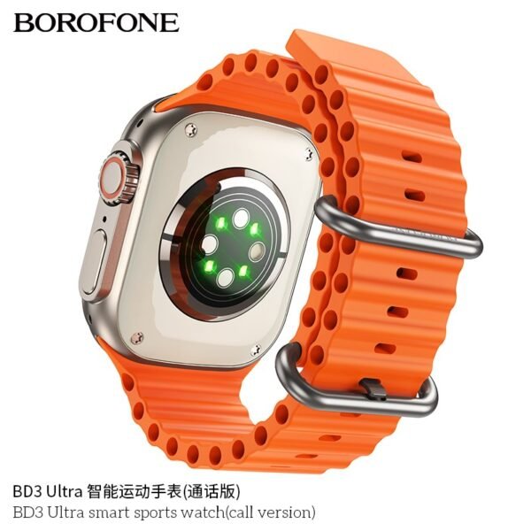 💪 Borofone BD3 Ultra Smart Sports Watch – Full-Screen Style Meets Smart Fitness ⌚ – Available in Orange 🟧 - Imagen 2