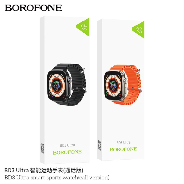 💪 Borofone BD3 Ultra Smart Sports Watch – Full-Screen Style Meets Smart Fitness ⌚ – Available in Negro ⬛_10412 - Imagen 2