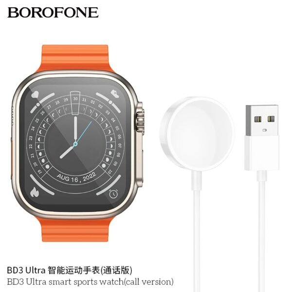 💪 Borofone BD3 Ultra Smart Sports Watch – Full-Screen Style Meets Smart Fitness ⌚ – Available in Orange 🟧 - Imagen 3