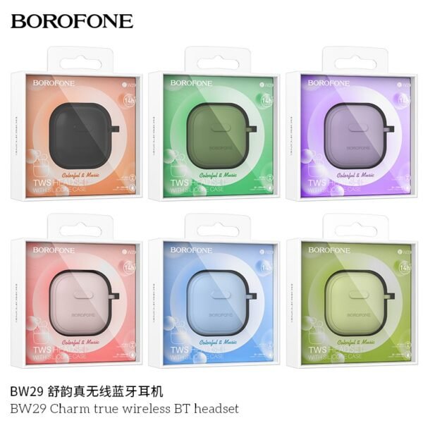 🎧 Borofone BW29 TWS Wireless Bluetooth Earbuds with Case & Keychain 🔑