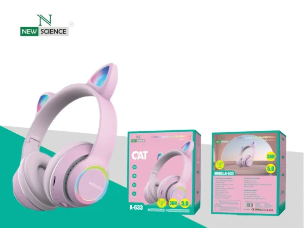 Wireless Headphones Cat Ears Design A-633 - Imagen 6