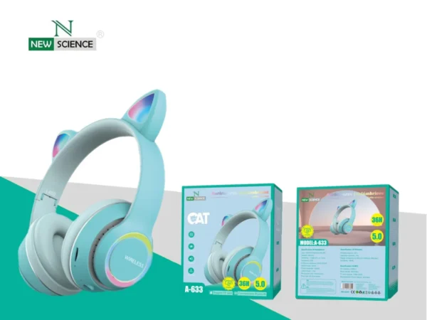 Wireless Headphones Cat Ears Design A-633 - Imagen 5