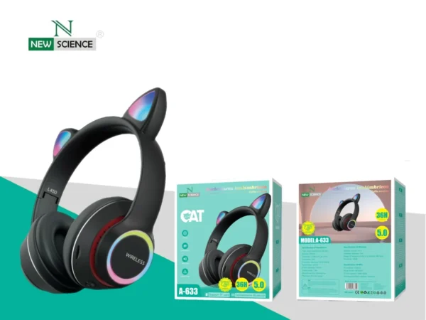 Wireless Headphones Cat Ears Design A-633 - Imagen 4