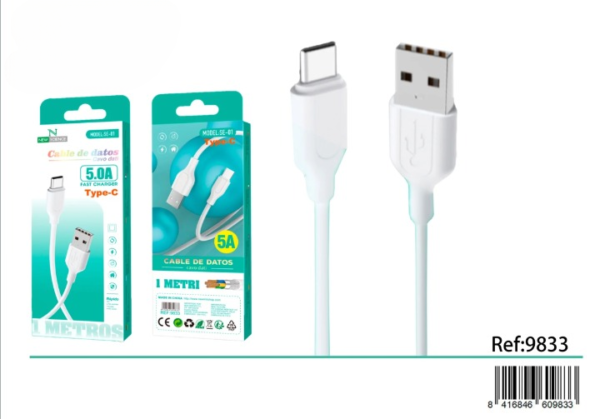 🔌 USB to Type-C Cable 5A ⚡ 1M SE-01 📱