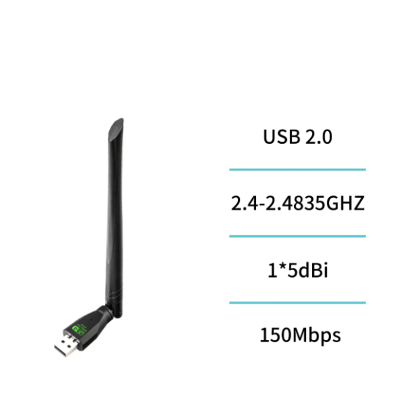 🚀 Alta Velocidad Wireless Network Adapter 🌐 | External Antenna 📶 | Driver-Free Plug & Play 🔌 | CE Certified ✅-WA2763 - Imagen 3