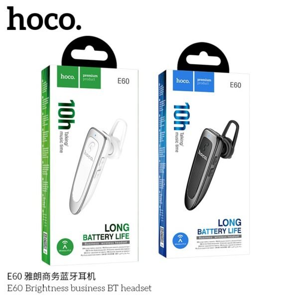 Hoco E60 "Brightness" Bluetooth Headset with Microphone 🎧🔋💼 - Black