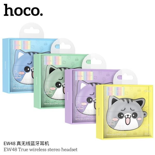 🎧 Hoco EW48 Wireless Stereo Earbuds with Adorable Kitty Case 🐱