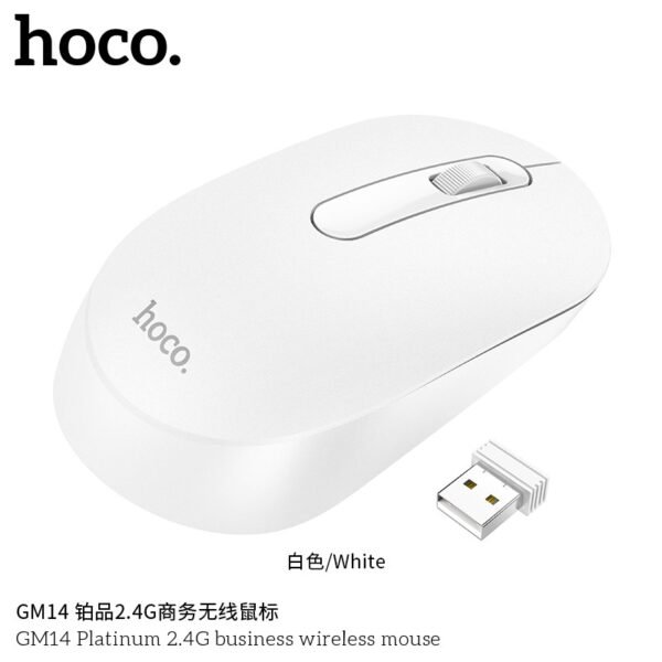 🖱️ Hoco GM14 Platinum 2.4G Wireless Mouse – Sleek & Reliable - Imagen 3