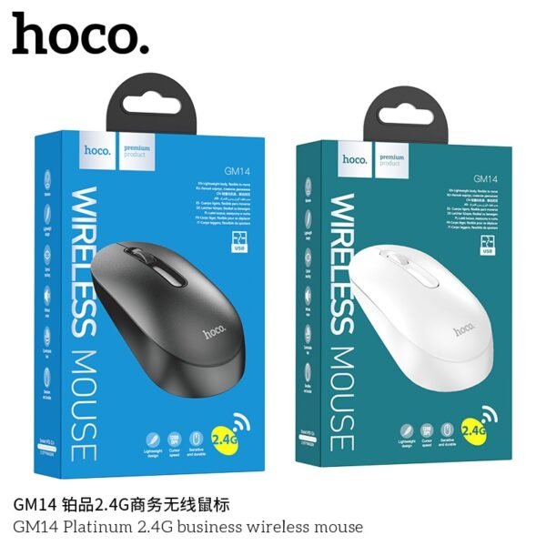 🖱️ Hoco GM14 Platinum 2.4G Wireless Mouse – Sleek & Reliable