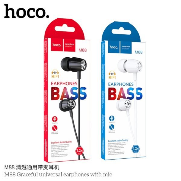 Hoco M88 Elegant Universal Wired Earphones with Microphone 🎧📞✨