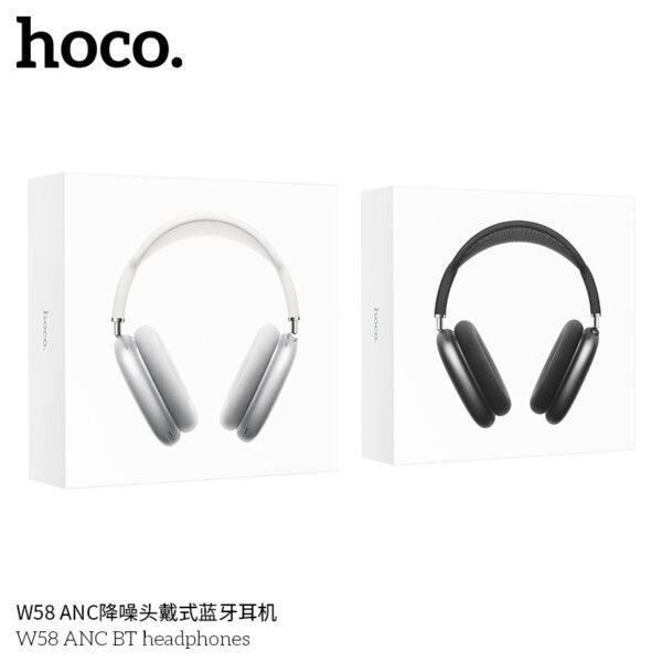 Hoco W58 ANC Noise-Cancelling Headphones – 1:1 Original Quality 🎧🔇✨ - Negro