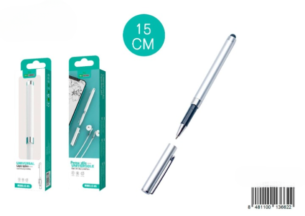 🖊️ Universal Stylus with Pen – 15CM (Silver) ✨ Model: EE-05