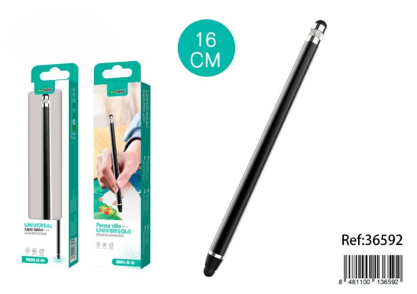 ✏️ Double-Sided Universal Stylus – 16CM (Negro) 🖤 Model: EE-04