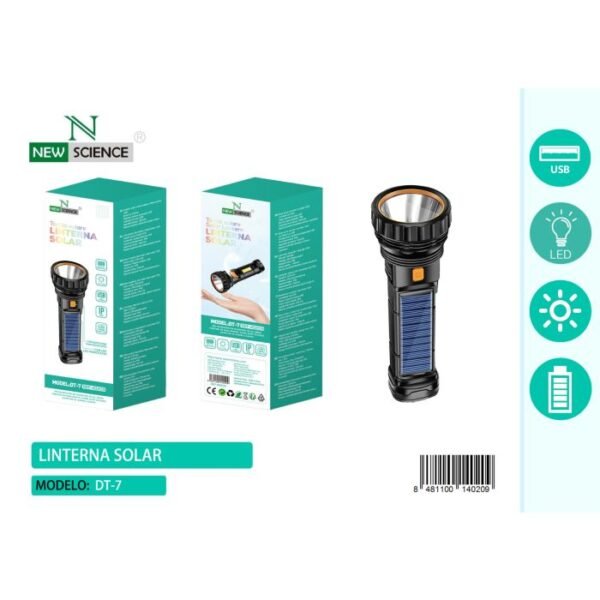 🔦 Solar Flashlight | Model: DT-7 ☀️