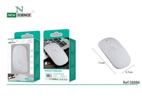 Wireless Mouse S-01 – Elegant Blanco | Silent Click 🔇 | Ergonomic Comfort 🖐️ | 2.4GHz USB Wireless ⚡ | Plug & Play 💻 - Imagen 2