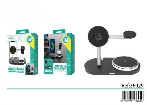 🔋 Wireless Charging Station 15W ⚡ 3-in-1 WX-26 📱⌚🎧