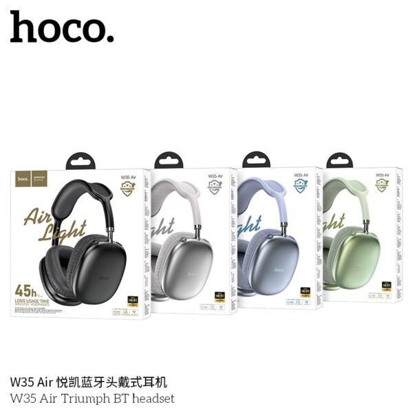 Hoco W35 AIR – Air Triumph Bluetooth Headphones 🎧✨📶 - Green