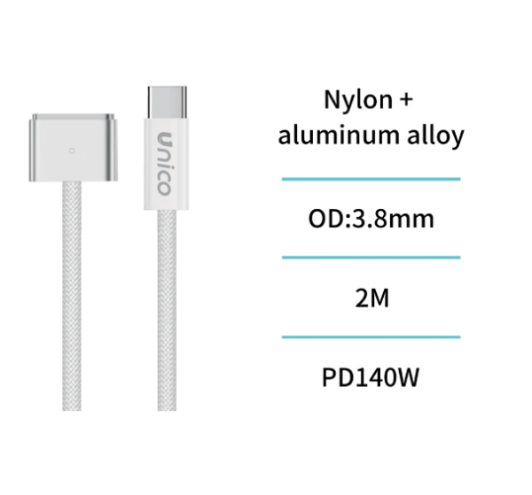 🔌 USB-C to MagSafe 3 Magnetic Charging Cable – 140W, 2 meters-CB1318 - Imagen 3