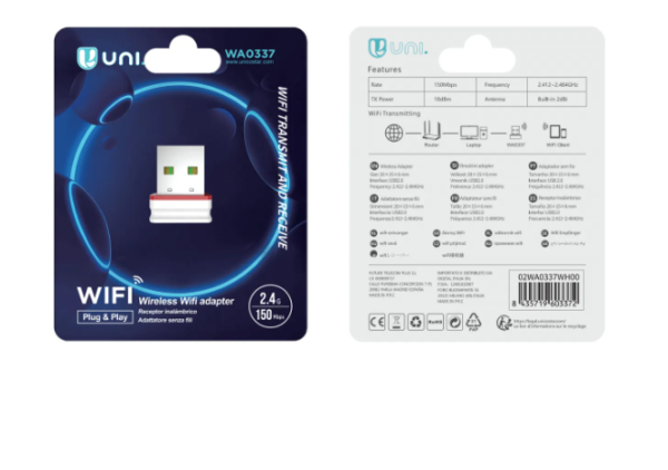 📶 150Mbps Wireless Network Card with Built-in Antenna – Plug & Play Connectivity-WA0337 - Imagen 4