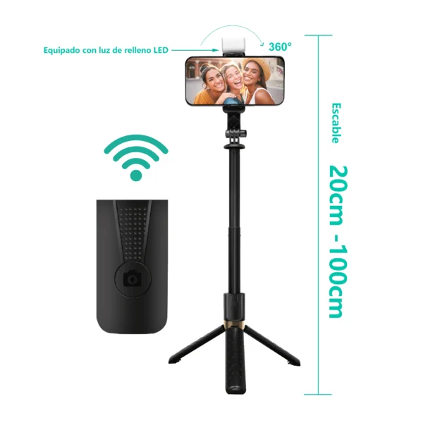 🤳📸 Palo Selfie Tripod 20-100CM HD-258 – Your Ultimate 3-in-1 Selfie Solution 🎥🌟 - Imagen 3