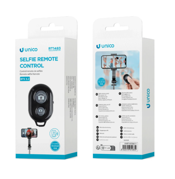 📸 Mobile Phone Selfie Stick Remote Control – CE Certified ✅-RT1483 - Imagen 3