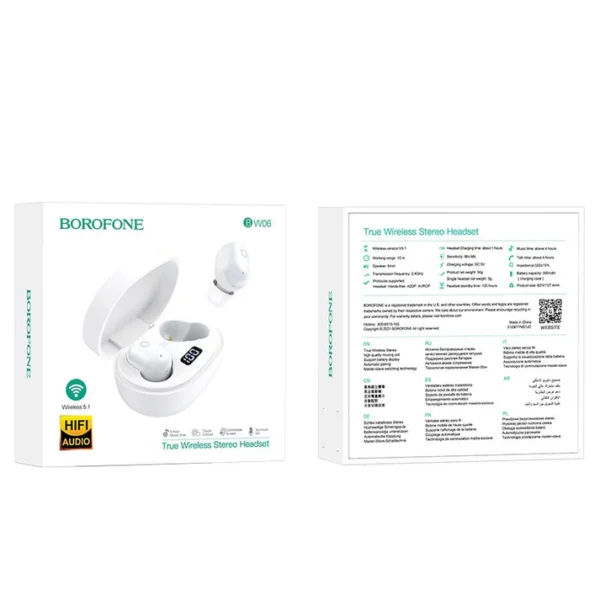 Borofone BW06 Auriculares Inalámbricos Pequeños con Pantalla de Carga – Compactos y Funcionales 📱⚡ - Imagen 3