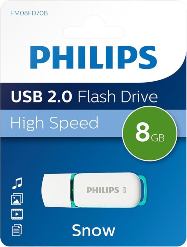 Memoria USB Philips SNOW 2.0 – 8 GB, USB 2.0, Diseño Compacto y Elegante - Imagen 5