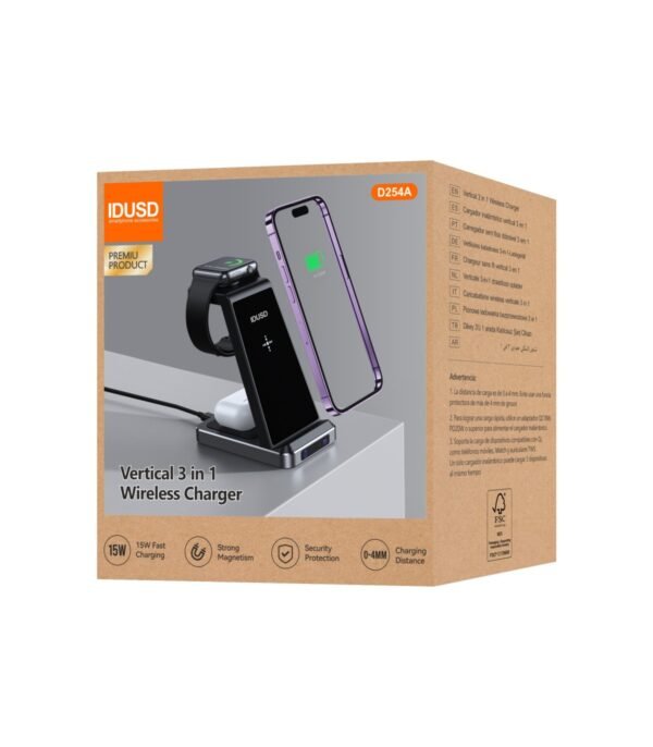 🔋 Cargador Inalámbrico ECO Flex 3‑en‑1 15 W – D254A - Imagen 5