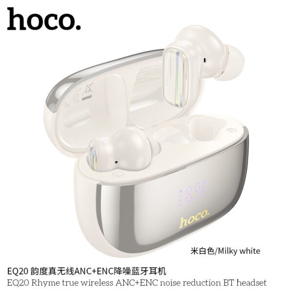 Hoco EQ20 TWS Mini Bluetooth Earbuds – ANC + ENC, 7H Playtime, Noise Cancelling - Imagen 6