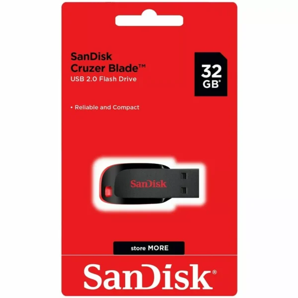 Sandisk Memoria USB 32 GB – Flash Drive USB 2.0, Portátil y Ligera, Compatible con PC, Smart TV y Más